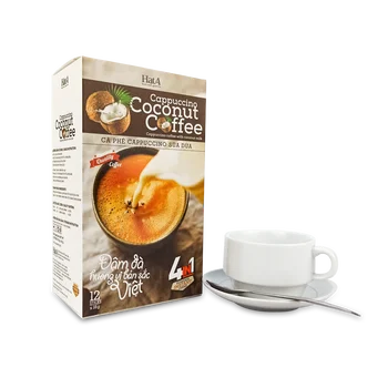 OEM Private Label Coconut Cappuccino instant coffee 216g mix of Arabica coffee natural coconut milk and cream