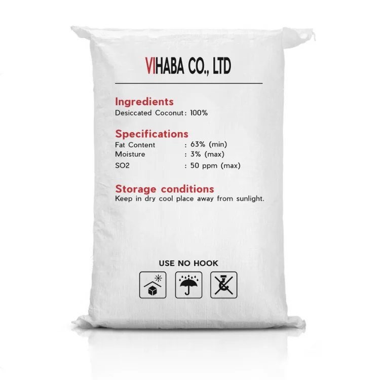 Low Fat Desiccated Coconut Frozen Shredded Coconut Mature Coconut For