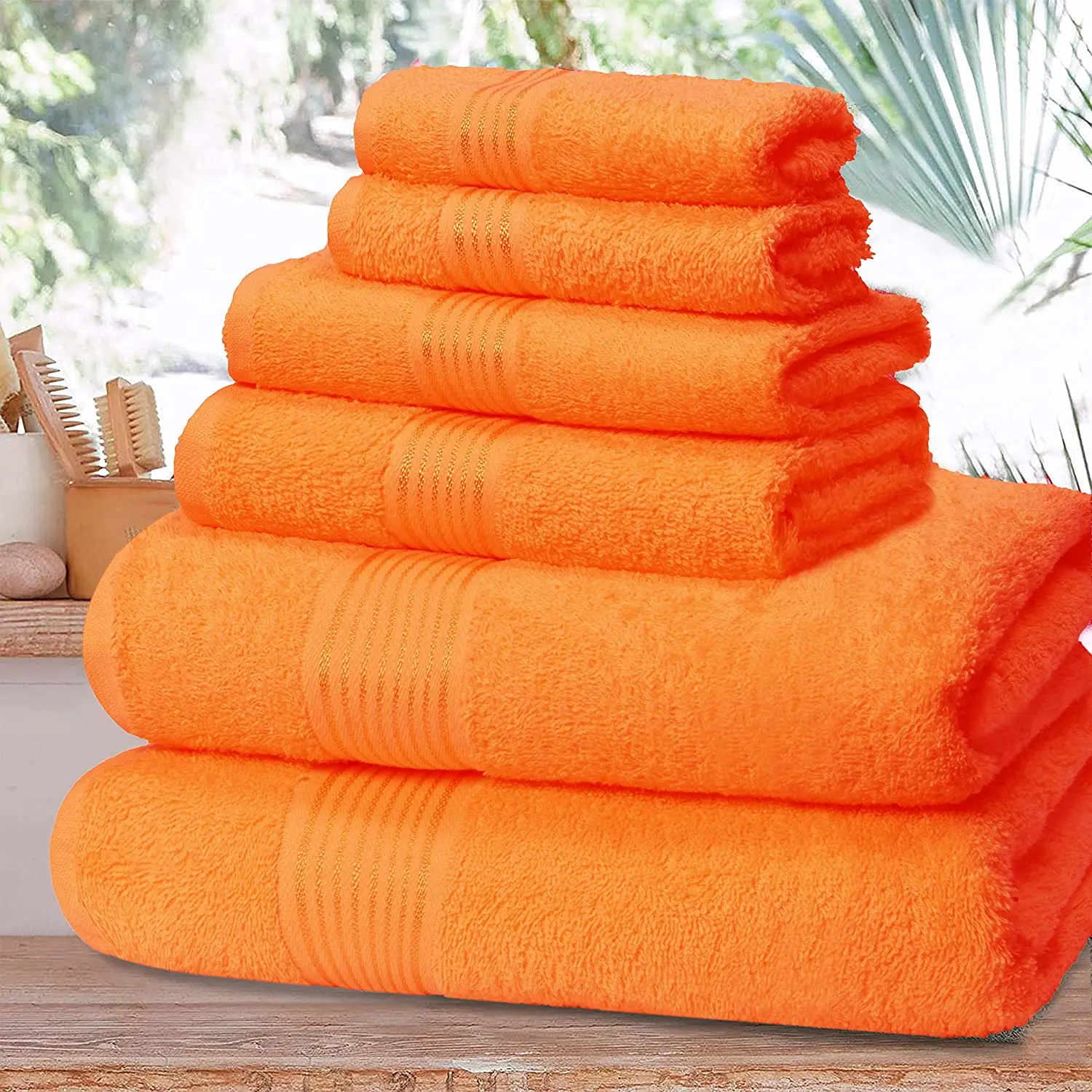 Bath Towel Set Of 6 Ultra Soft Absorbent Breathable Quick Dry Grey