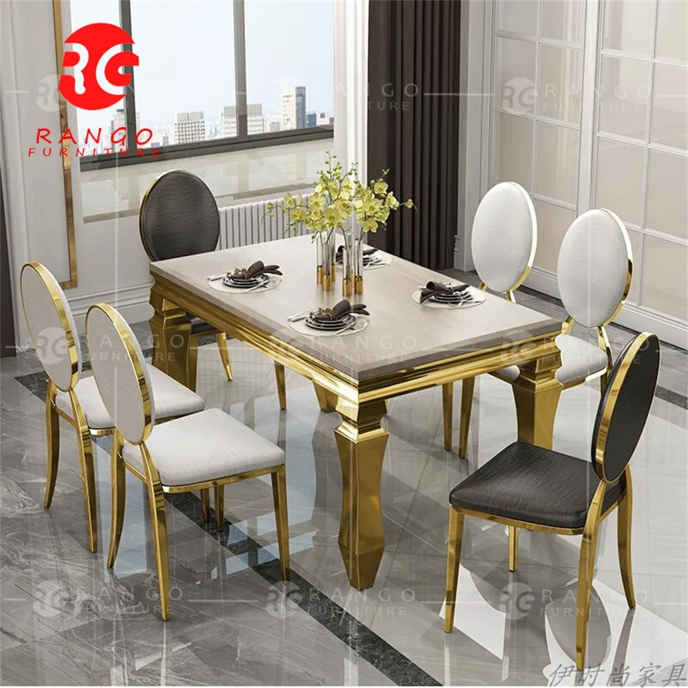 Rose Gold Stainless Steel Kitchen Table Set European Luxury Rose - Main Image