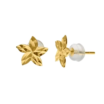 14k Gold Earrings Custom Stud Earrings Stones Heart Ear Rings for Women Jewelry Cubic Zirconia Real Gold Yellow Gold Trendy HTJ