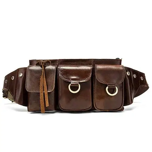 Leather Belt Pouch Mens Purses  Small Waist Bag Leather Pouch