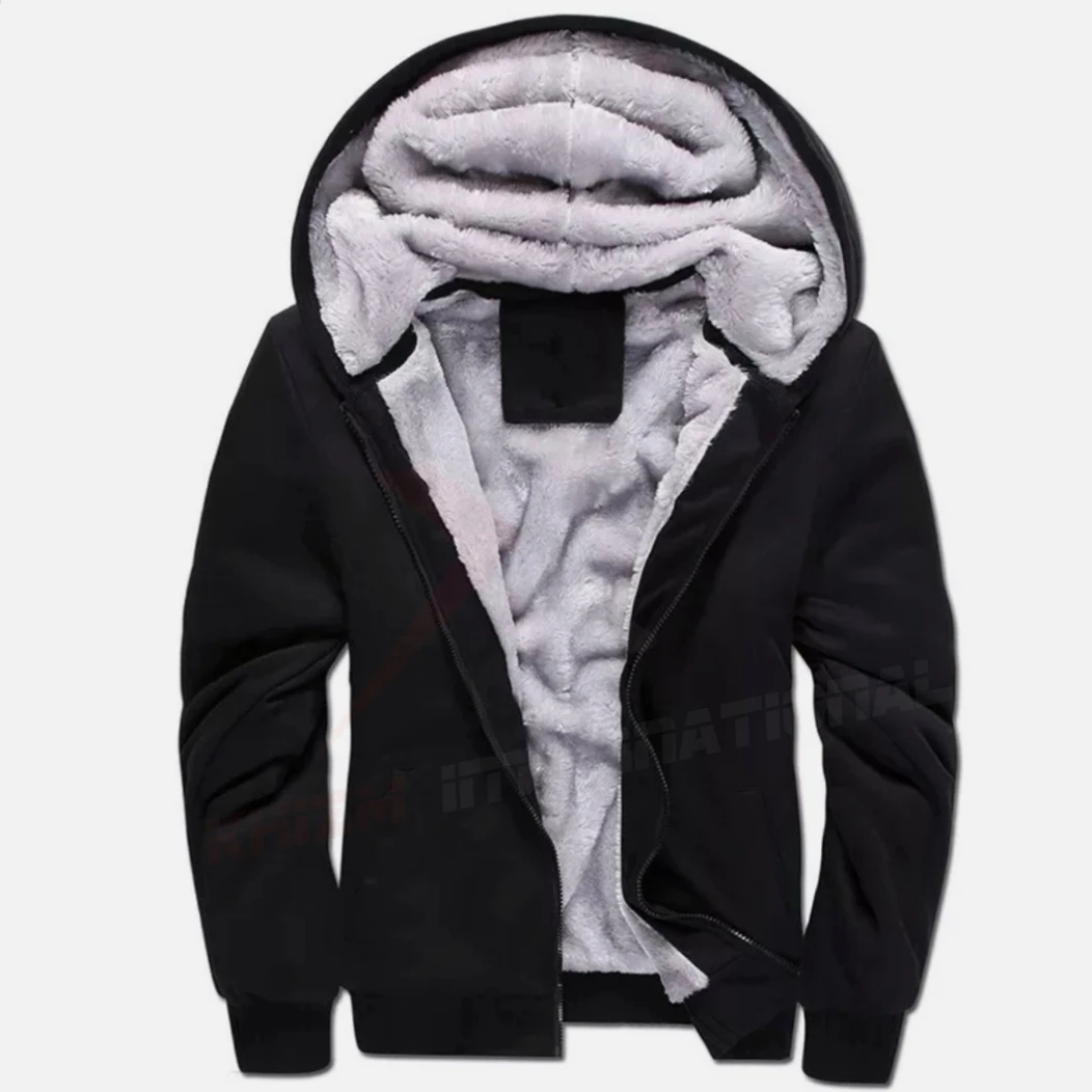 Sweater Jacket Fur Lined Hooded Coat 