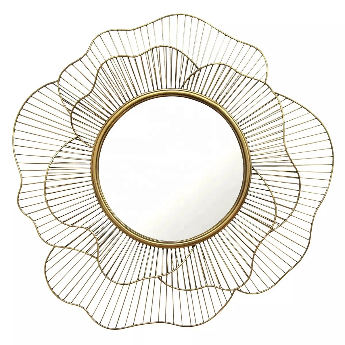 POZINO - Specchio rotondo, da appendere, con corda, 38 cm, per bagno, camera da letto, soggiorno, ingresso, decorazione per la casa, grigio