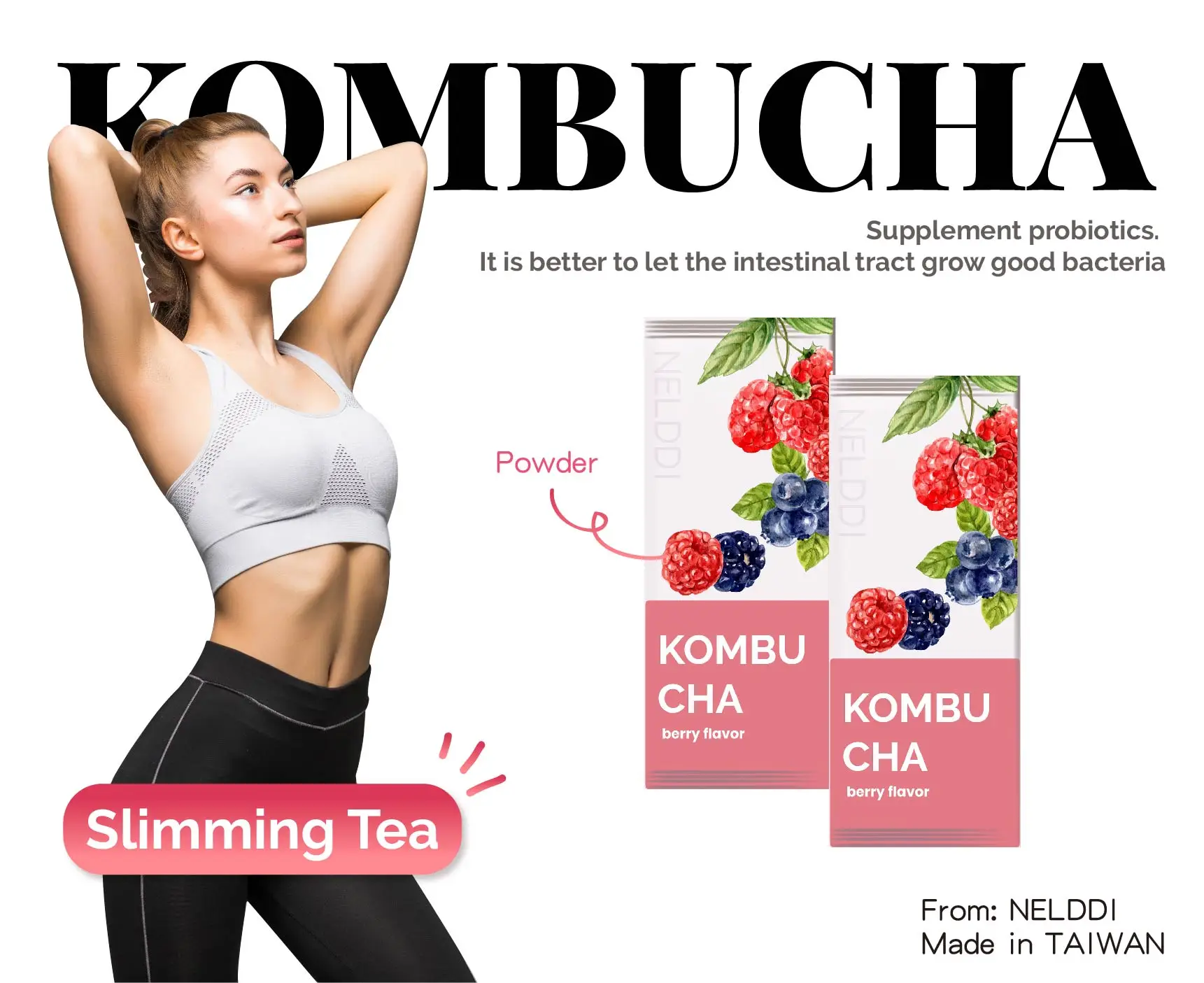 Kombucha Probiotic Detox Tea Power Supplement Instant Kombucha Tea