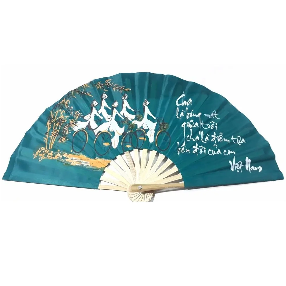Bamboo Natural Silk Custom Printed Folding Hand Fans Best Selling Cheap Price From Vietnam Buy Custom Printed Folding Fan