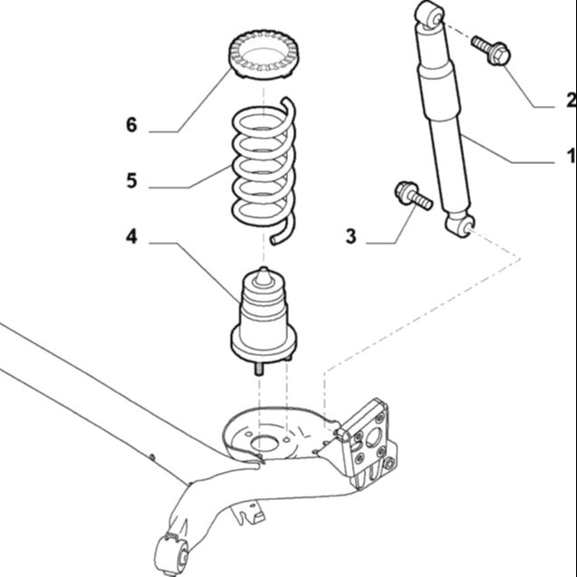 fiat punto shock absorber