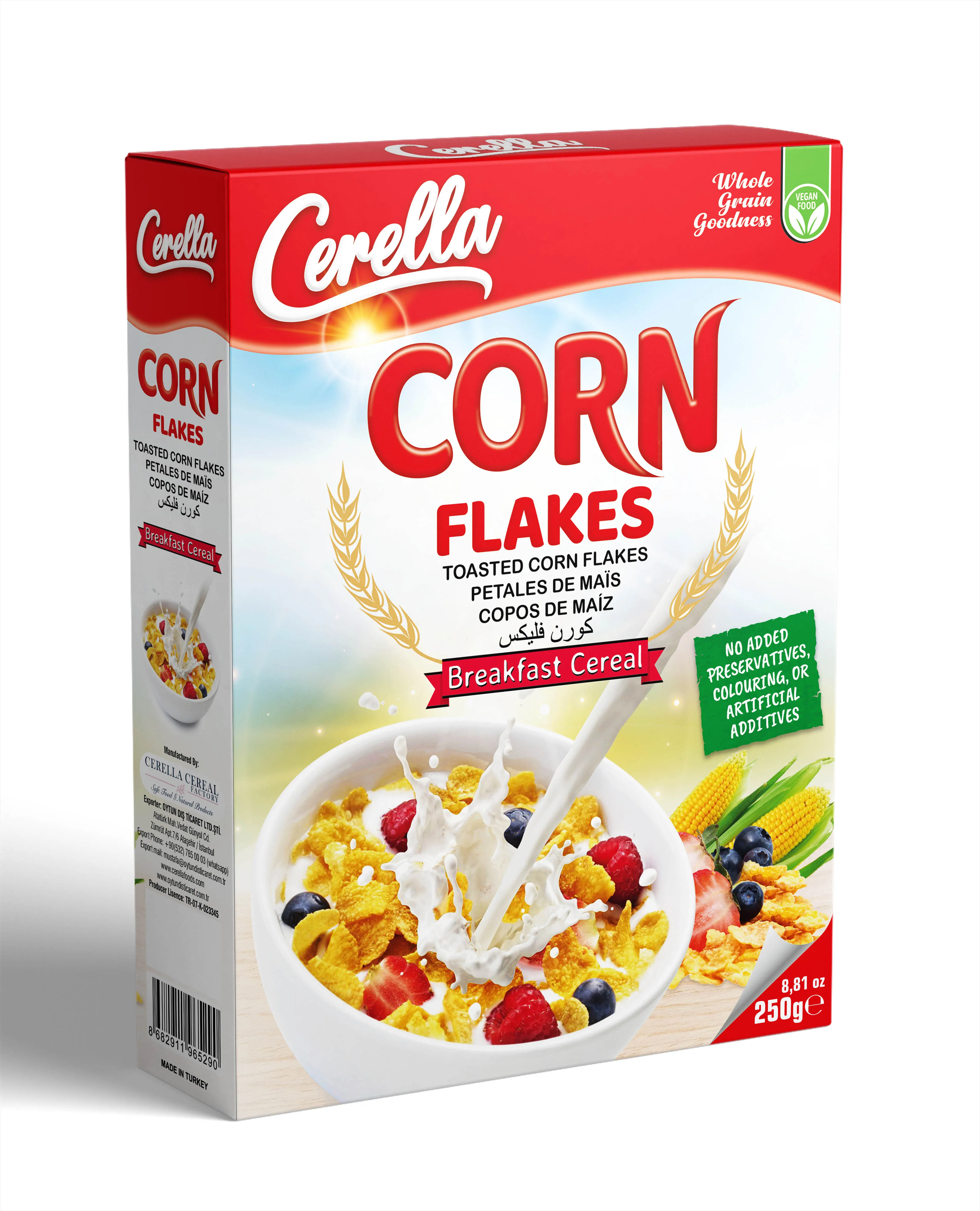 Sugar Free Corn Flakes 250 Box&bag Buy Healthy Breakfast Cereal Corn