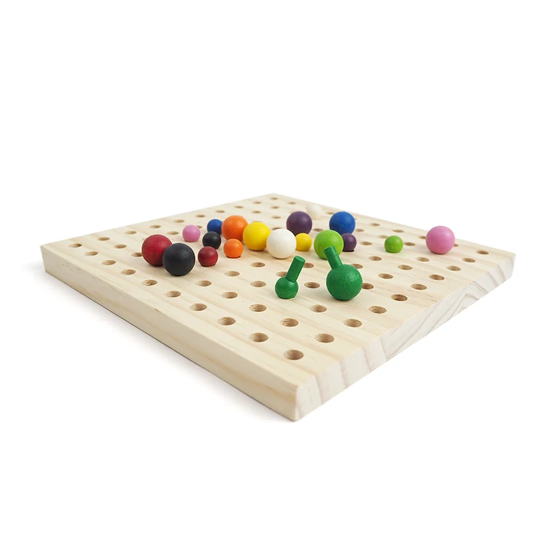 Wooden Peg Board Puzzle Montessori Preschool Counting Toy Buy Peg