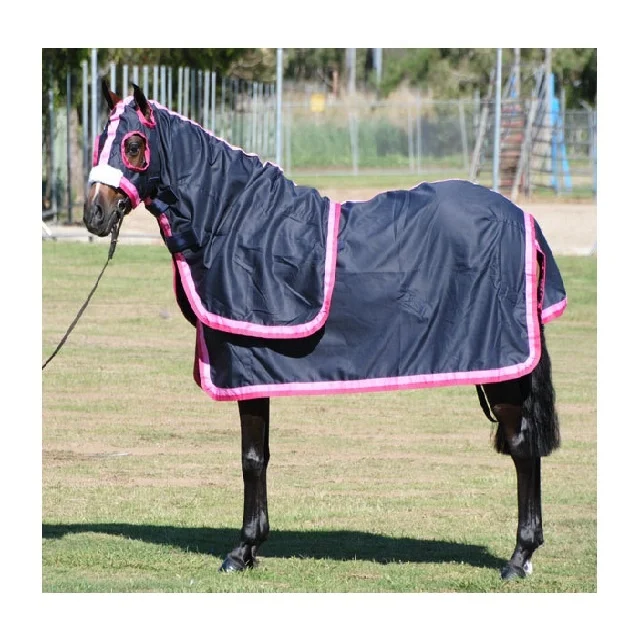 Horse Cotton Drill Show Set Rug Horse Summer Cotton Show Set with Tailbag Summer Sheets Hooded