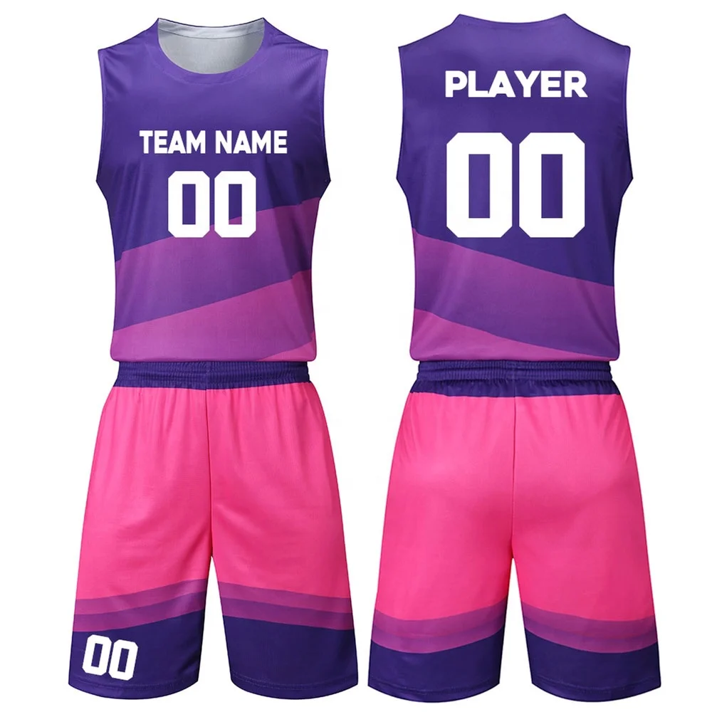 Custom Your Own Team Basketball Uniforms Reversible Basketball Jersey Set Kit For Kids Mens