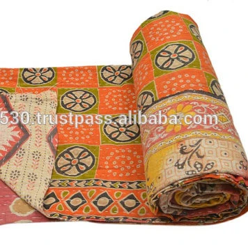 Многоцветное одеяло Kantha пледы двусторонние стеганые индийские старые винтажные ручной работы kantha покрывало Декор