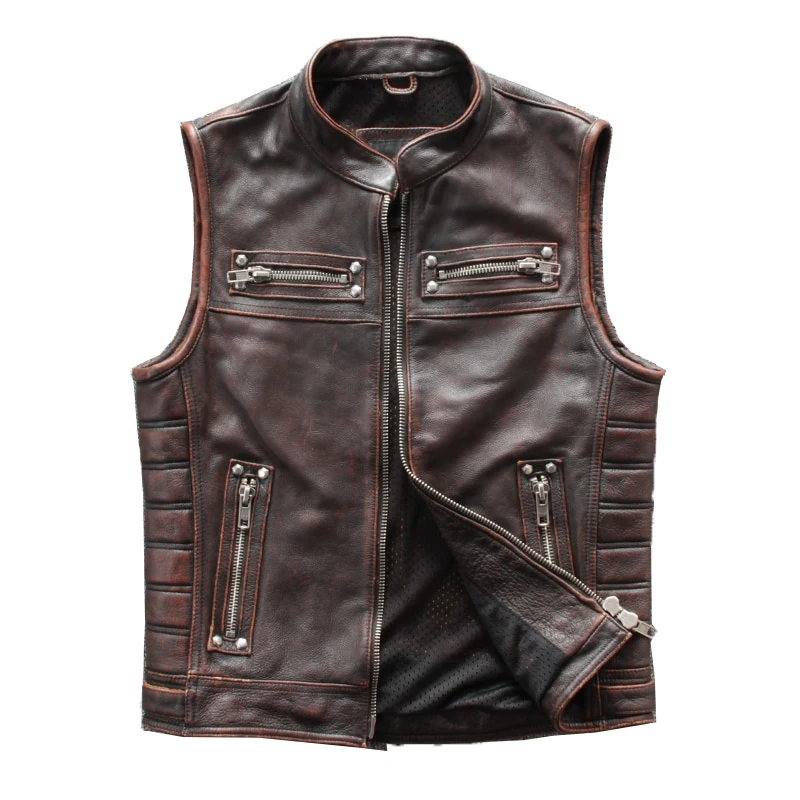 plus size leather motorcycle vest