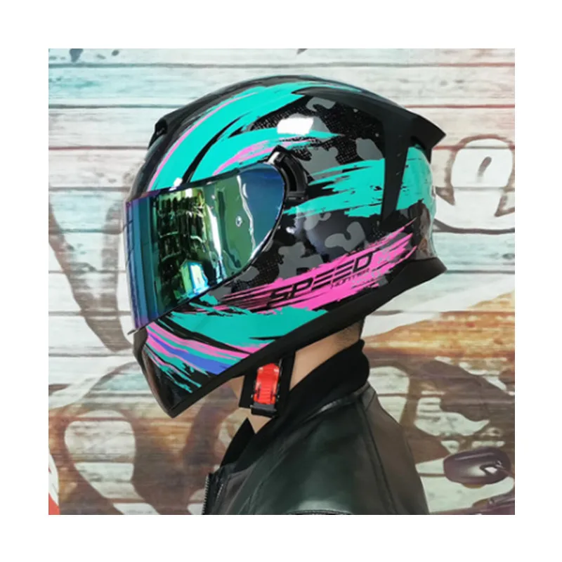High Impact Resistance Custom Motorcycle Helmet Moto Bike Helmet  Full Face Double Lens Helmet