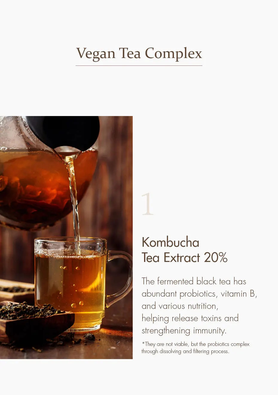 Skin Care Vegan Kombucha Tea Gel Cream With Abundant Probiotics,Vitamin B Anti Aging Antioxidant