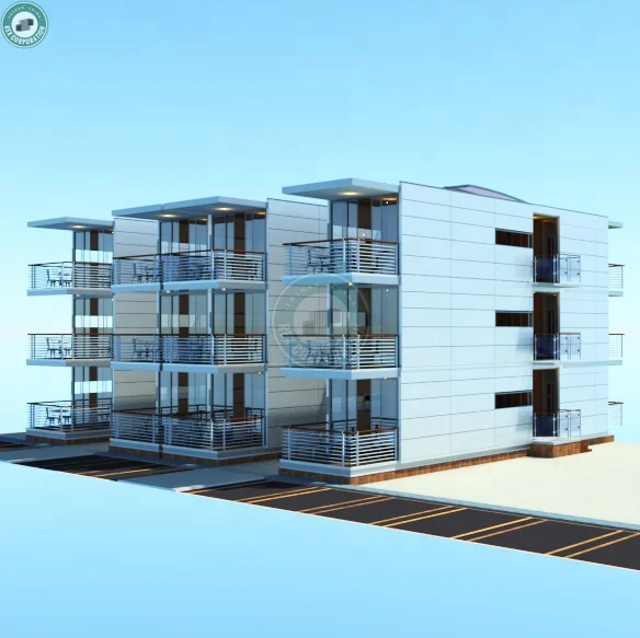3 Storey Modular Container Apartment Building Prefab Apartment Block ...