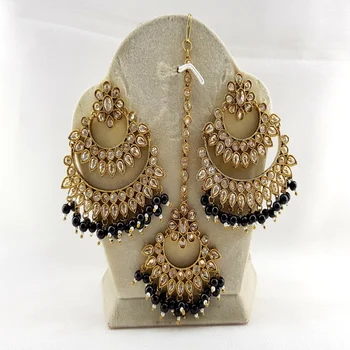Indian Polki Beaded Party Wear Tikka Set. Imitation Jewelry Manufacturer.