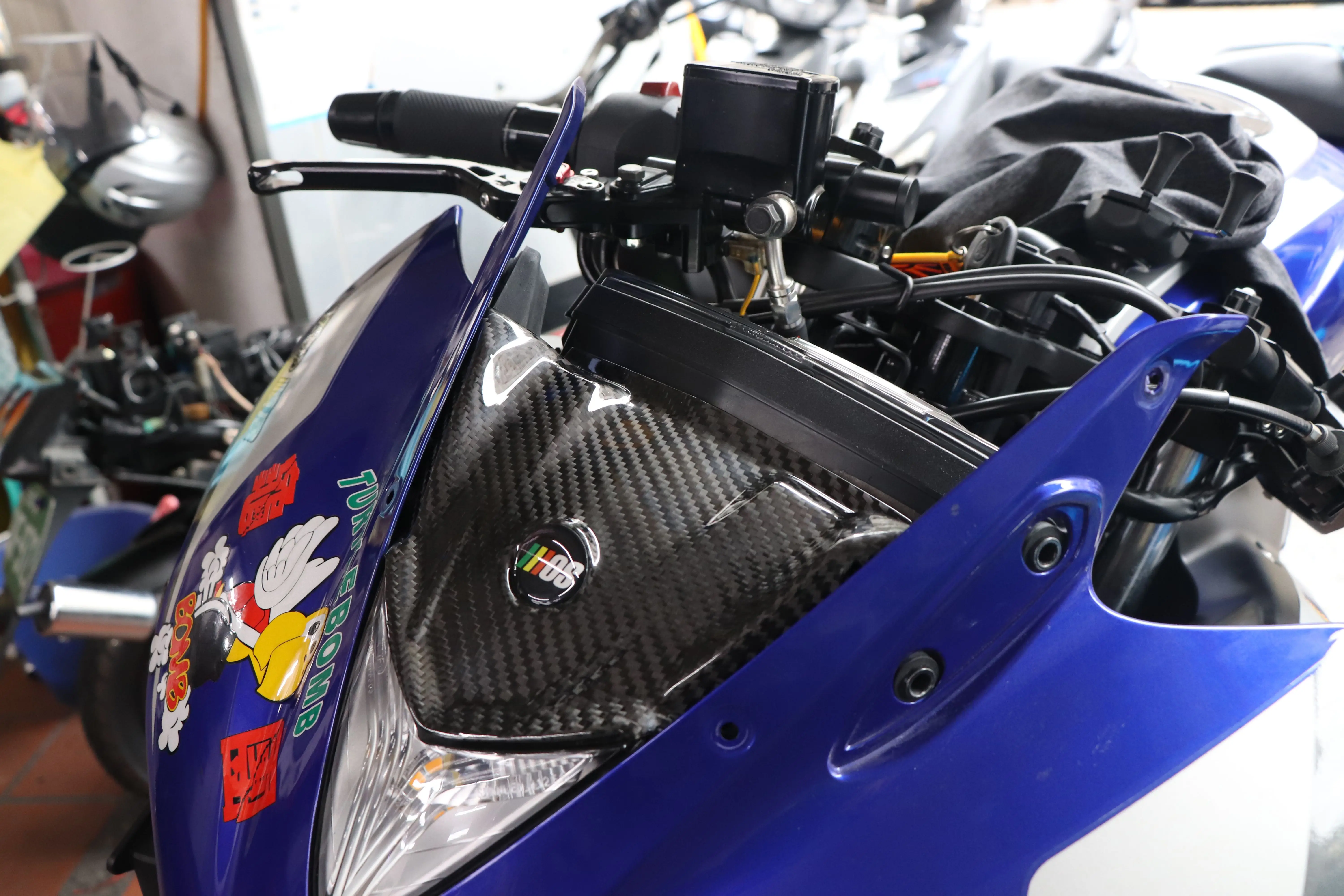 MOS углеродного волокна очки-Нижняя крышка для мотоциклу Yamaha YZF-R3 YZF-R25 2015-2018