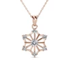 Collana con Pendente a Fiocco di Neve in Argento S925 Placcato Oro Rosa