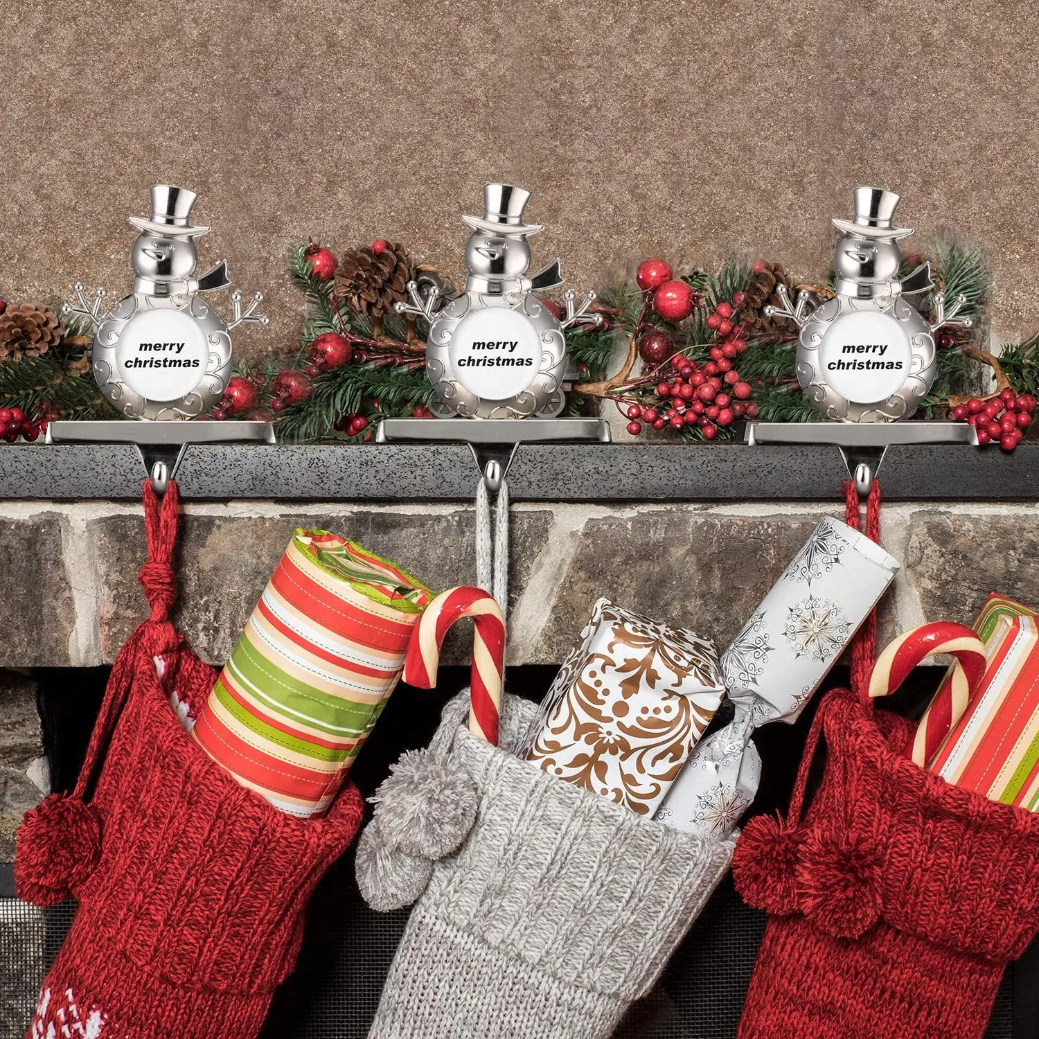 Eye Cathy Custom Aluminium Star Christmas Stocking Holder Silver Color