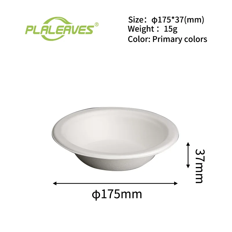 Custom Disposable Bowls Eco Material Biodegradable Sugarcane Bagasse