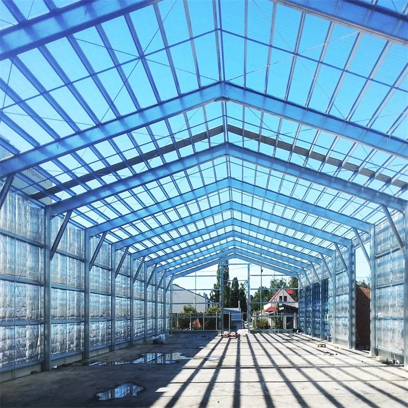 Corrugated Multi Span Steel Structure Building Double Span Steel Warehouse Buildings