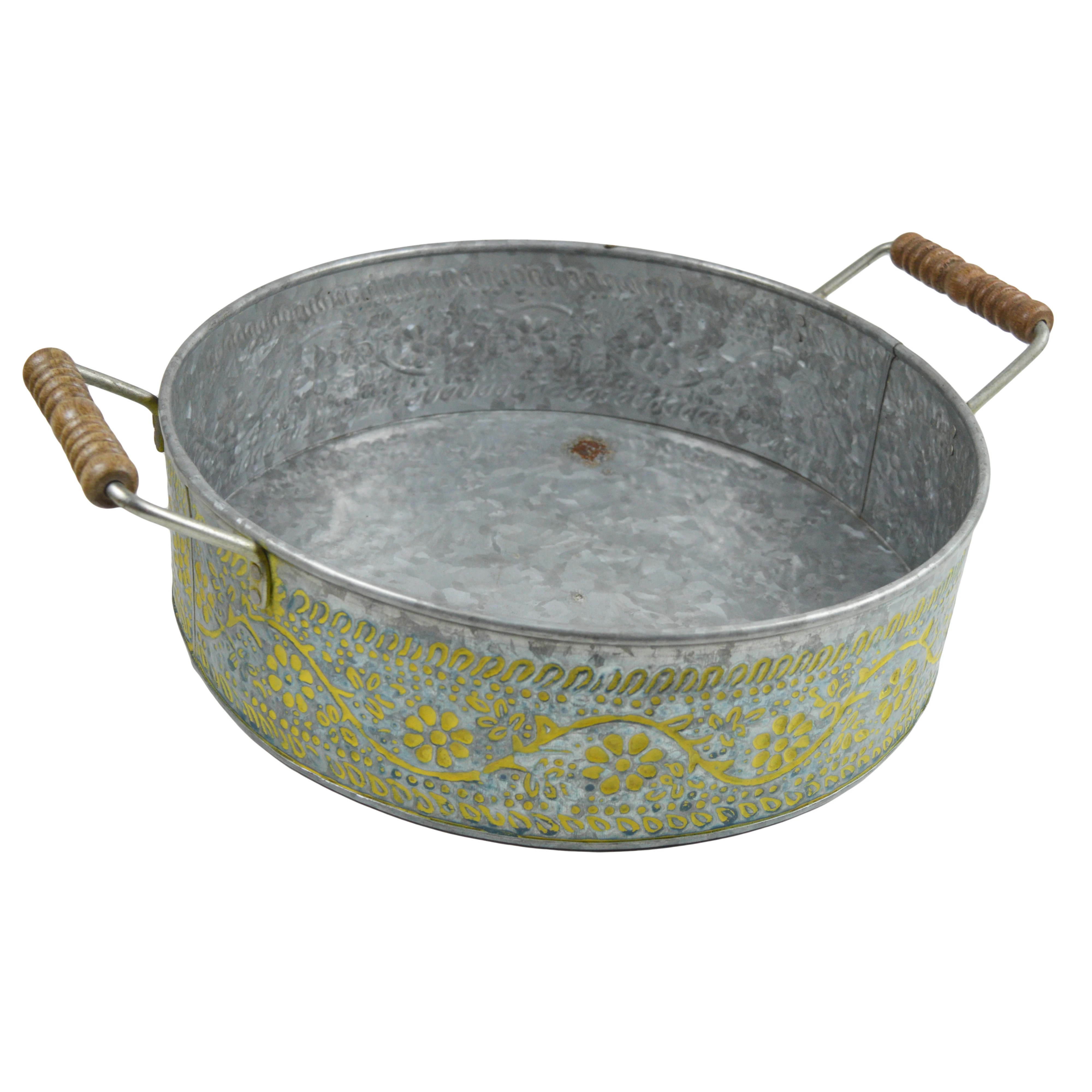 Высококачественный металлический поднос высшего качества полностью закругленный оцинкованный дизайнерский серого цвета