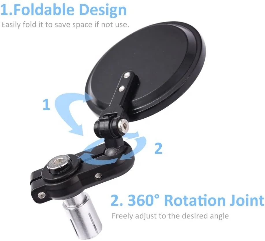 Cheap Universal 3 Inch Round Motorcycle Rearview Mirrors Foldable Bar End Side Motorcycle Mirror