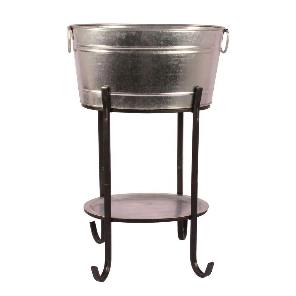 Galvanized Steel Metal Large Beverage Party Tub With Iron Stand Buy