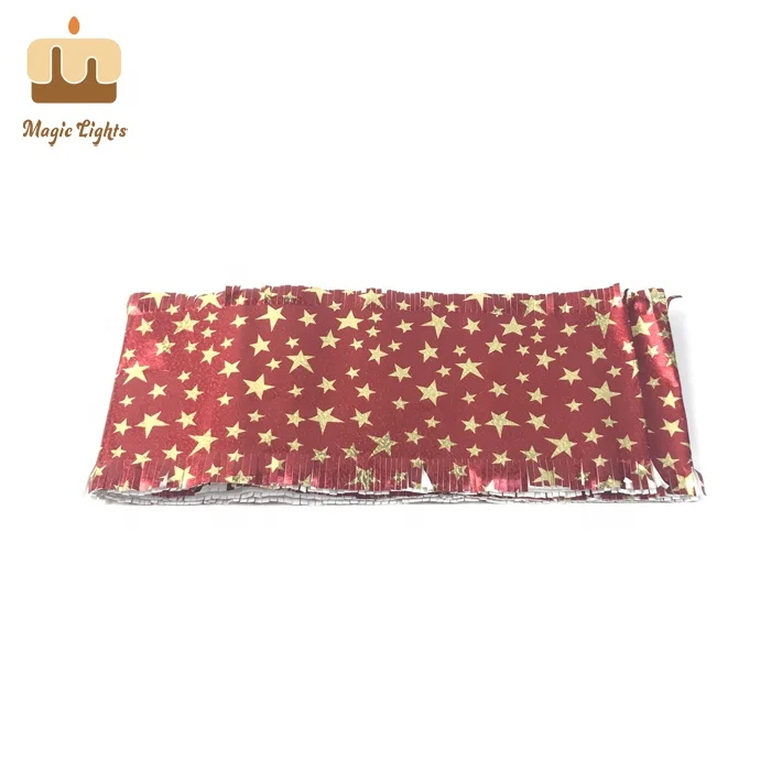 Wholesale Factory Price 3 Layer Gold Holly Red Christmas Cake Frill
