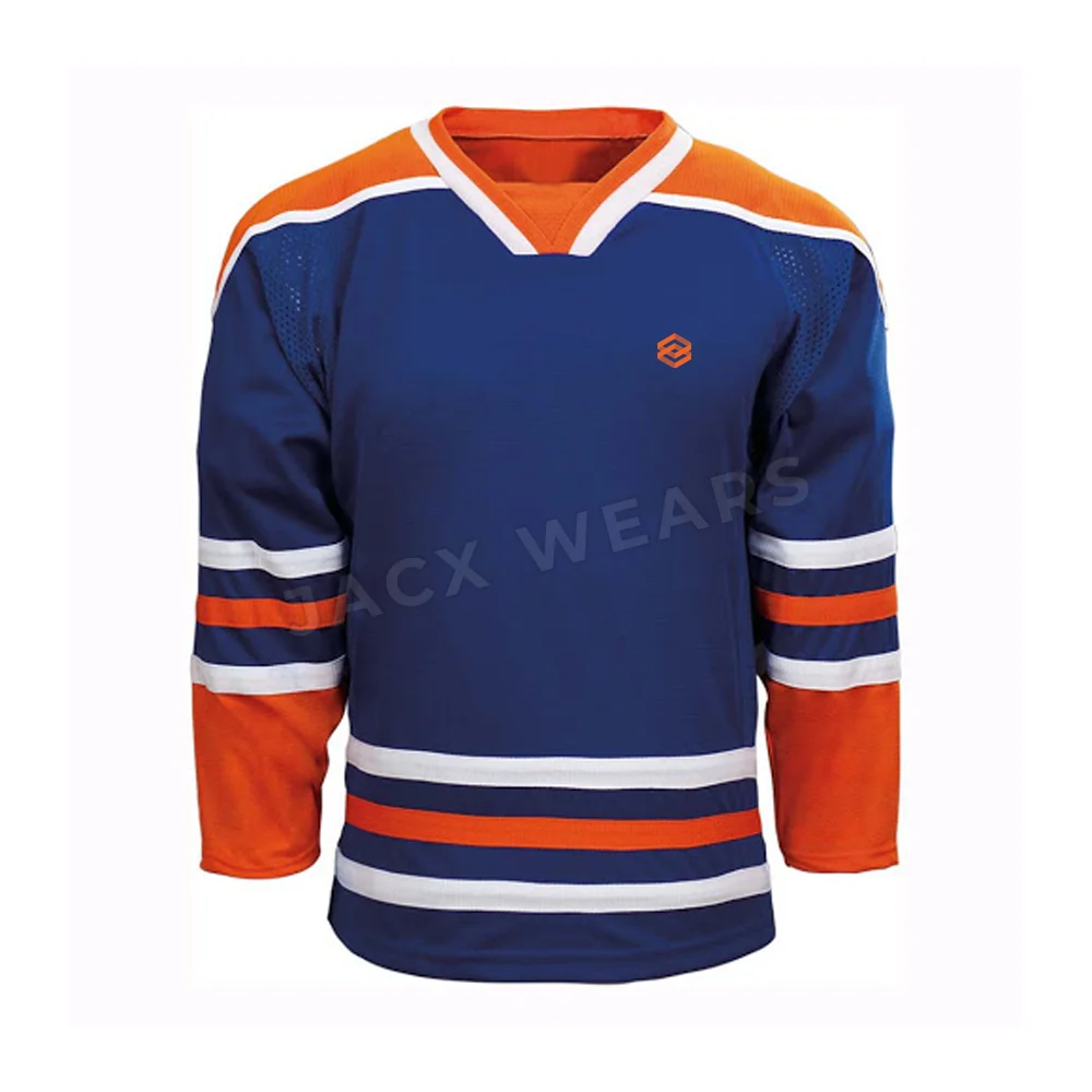 Adult Sublimation Custom V Neck& Long Sleeve Ice Hockey Jersey Hockey