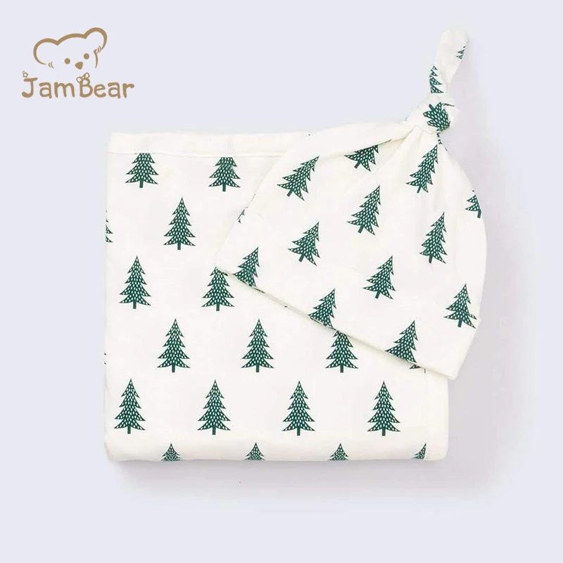 Одеяло для ребенка с регулируемым запахом Джерси хлопковые пеленки органический хлопок принт органическое детское одеяло комплект шапок