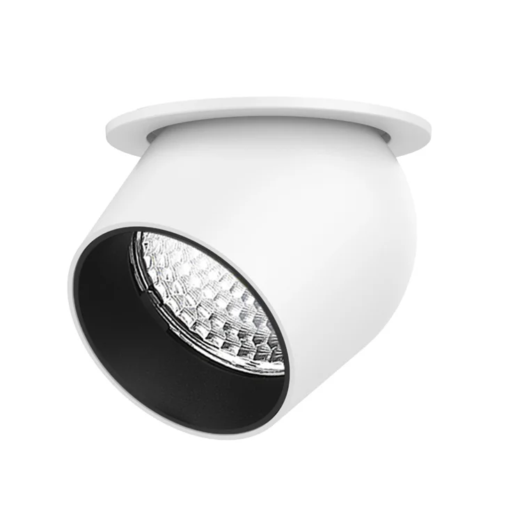 Valkoinen alumiininen COB sisäkäyttöön upotettava säädettävä kattolamppu LED-kohdevalo