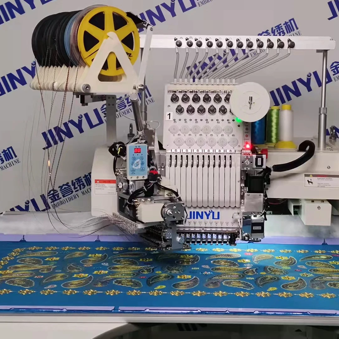 JCM-1201JINYU 2022 Новый дизайн новейшие технологии одна осветительная головка 12 блесток легкая согласно шляпа одежда вышивальная машина