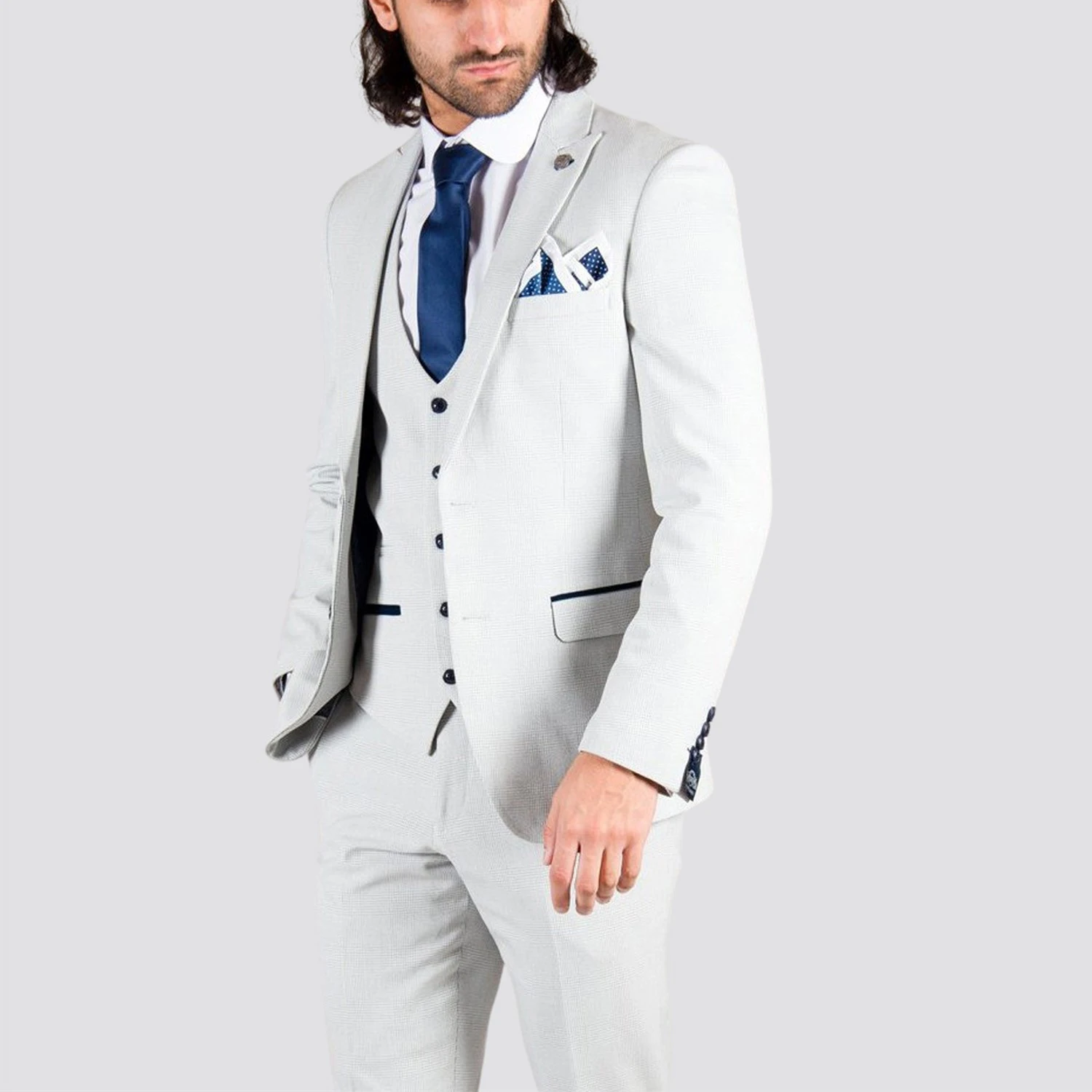 P.L.X Slim Fit Tuxedo Wedding Formalwear Suits Mens Suit Jackets Blazer Vest Pants Classic
