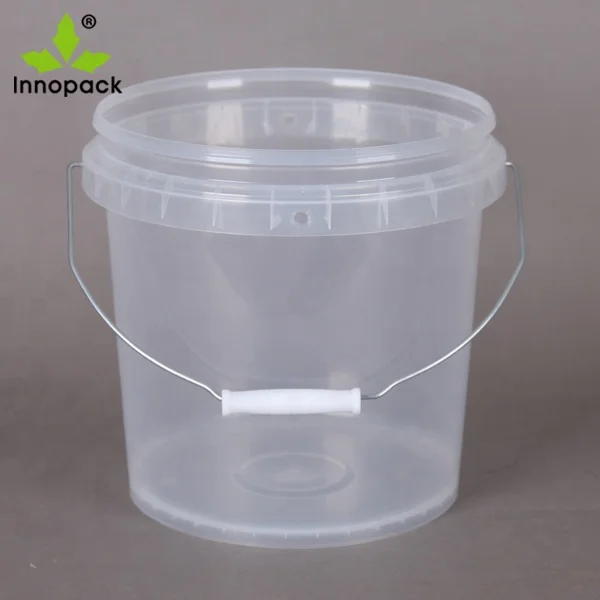 10l transparent plastic bucket with lid