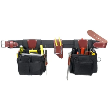 Heavy Duty Tool Kit Organizer High-Grade Leather and Nylon Polyester Tool Belt Framer's Combo Tool belt Pouch bag