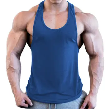 Men Gym Singlet Stringer Muscle Fit Tank Tops Fitness Workout Shirt Spandex Custom Design Men Gym Workout Tank Top Singlet