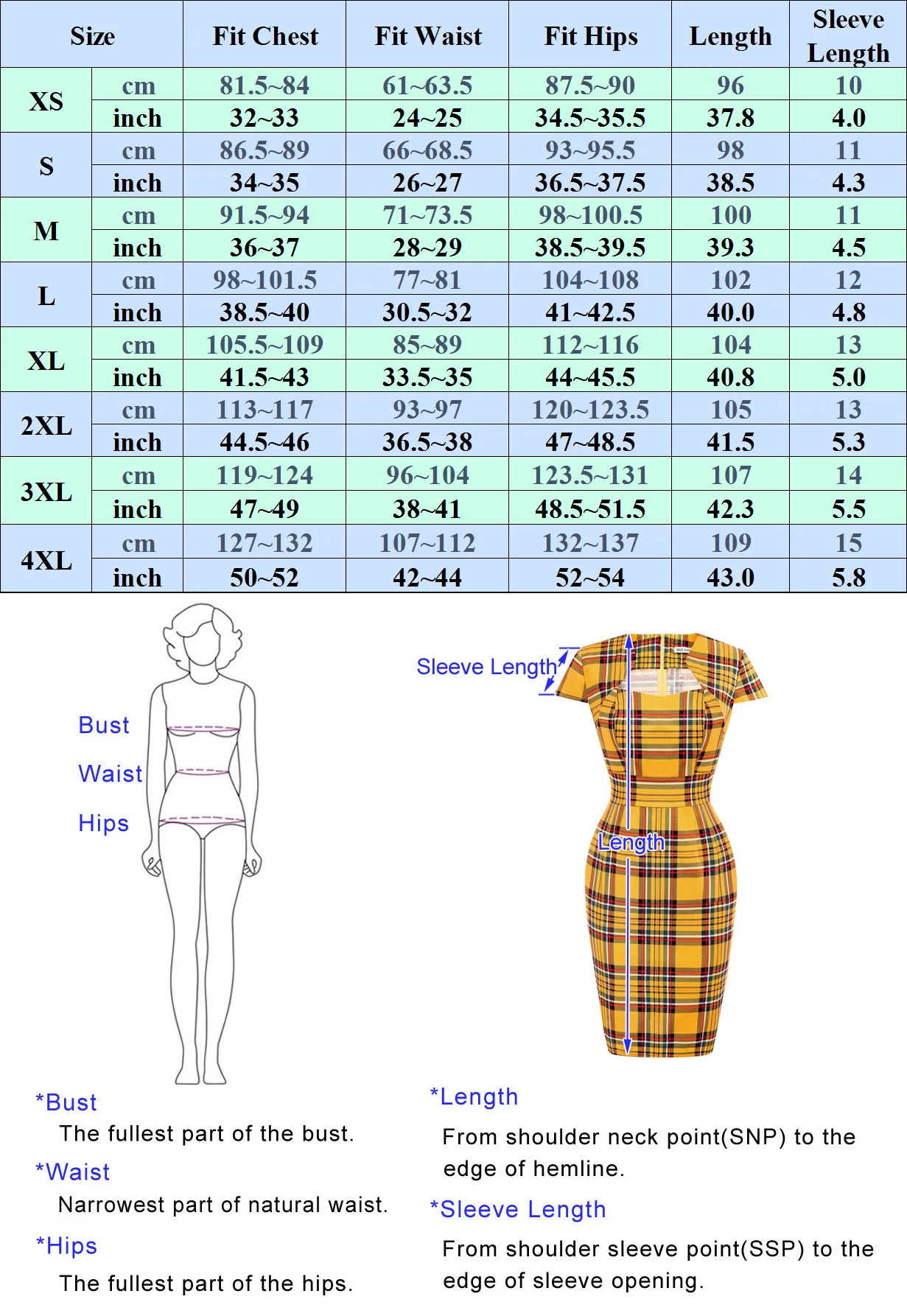 Grace Karin Size Chart