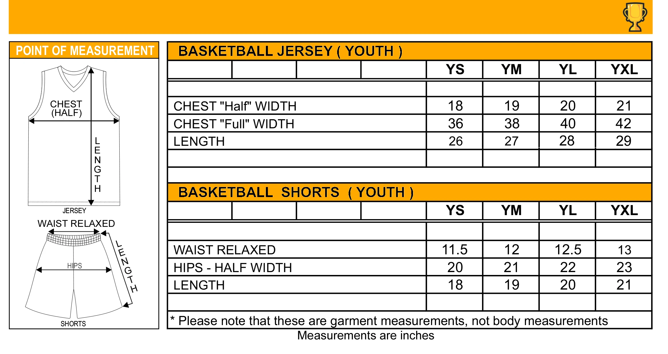 Basketball Jersey Size Chart – MIZIZI