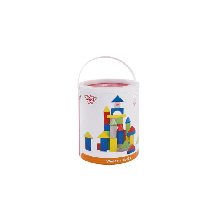 TOOKY TOY Classical  Educational Wooden Building Block Set 50PCS for Toddles