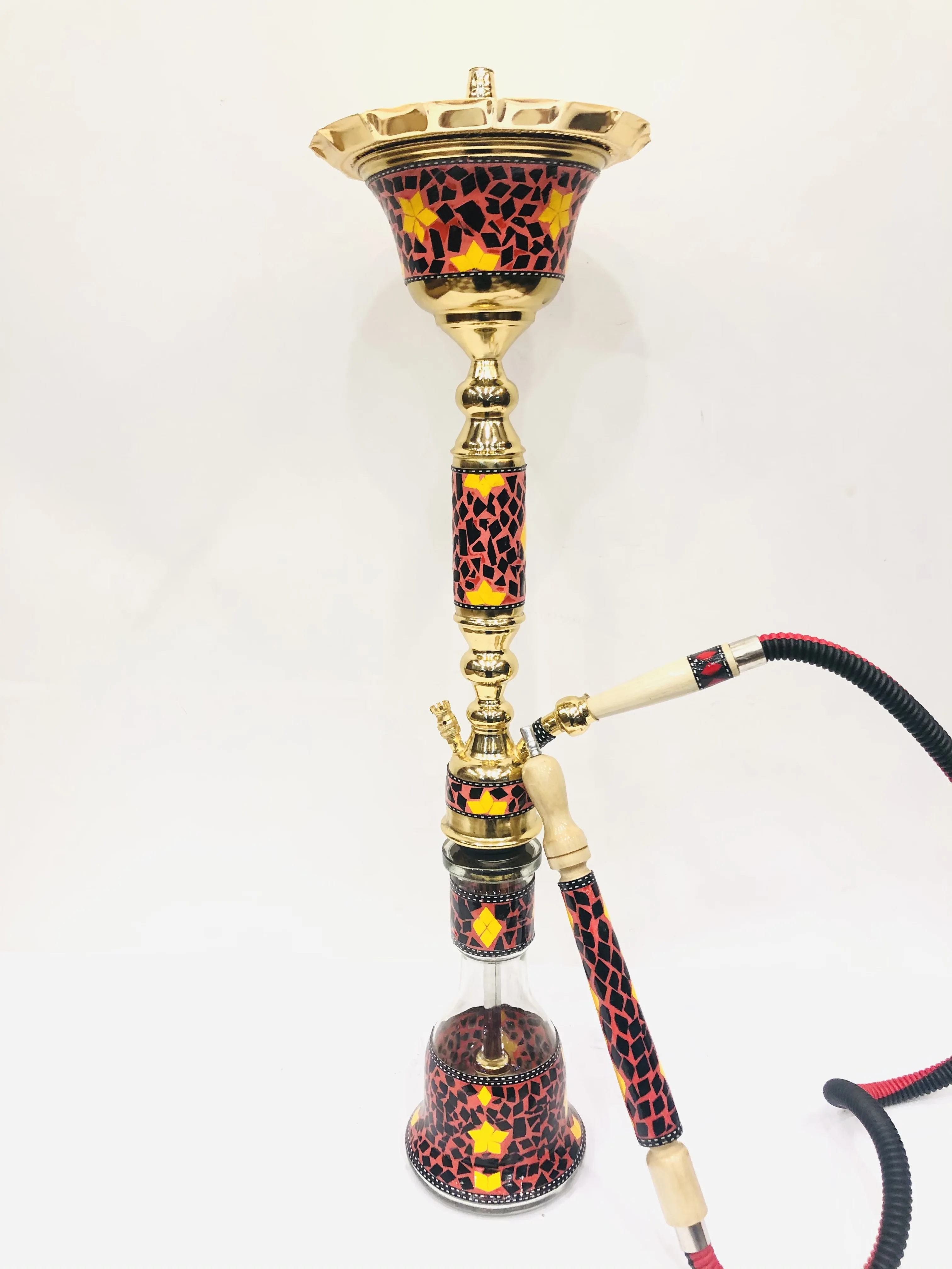 2025 Mother of Pearl Color Stainless Farida Hookahs Gold Plated Mother of Pearl Decorative Hookahs