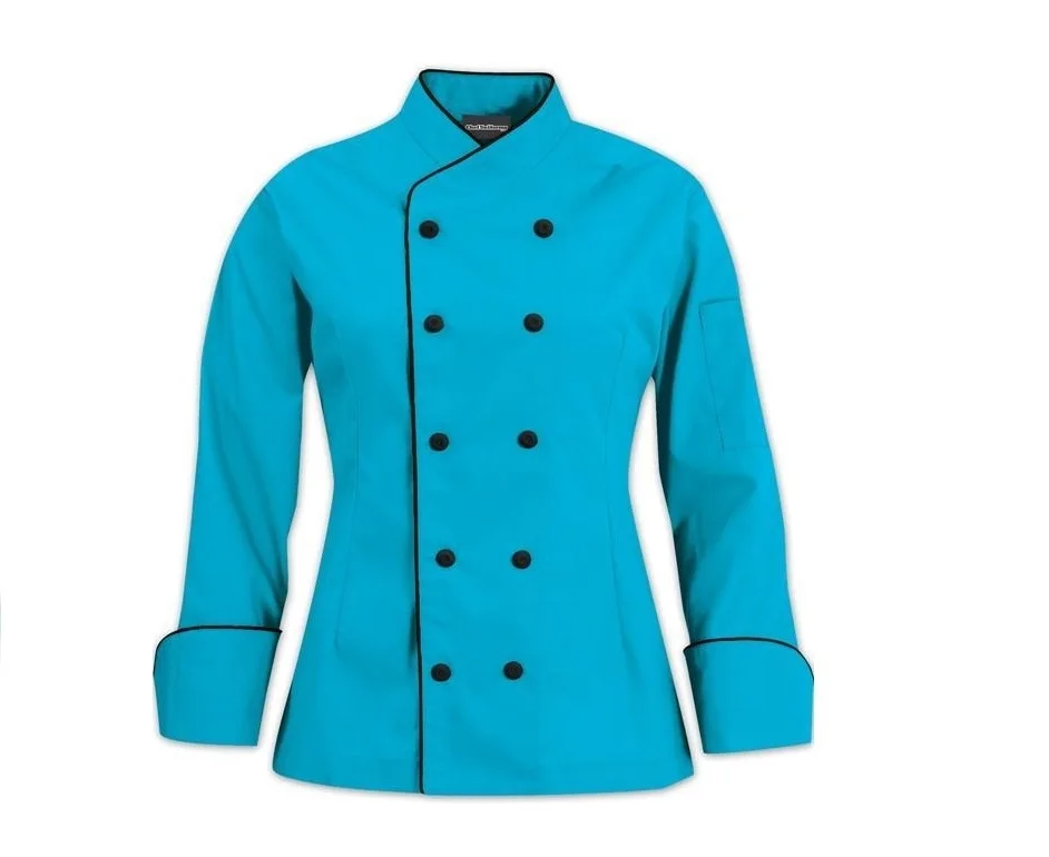 teal chef jacket