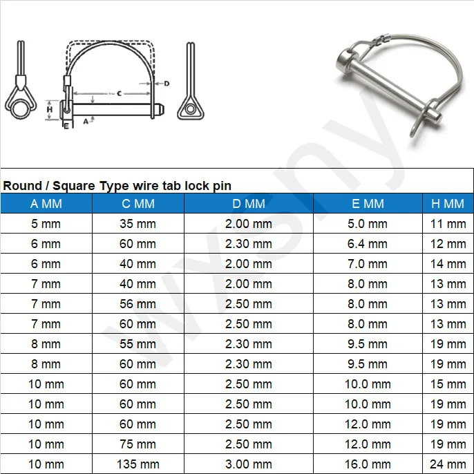Snap Lock Snapper Pins Wxsny Shaft Locking Clevis Pin Round Square