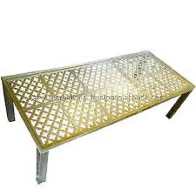 Modern Style Moroccan Tea Table with Metal Legs Cheap Rectangle Coffee Furniture-Distinguished as an Moroccan Style Tea Table