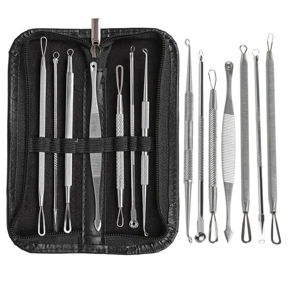 Set of 7 Blackhead Pimple Blemish Comedone Acne Extractor Remover Tool Set Kit Wholesale 2022