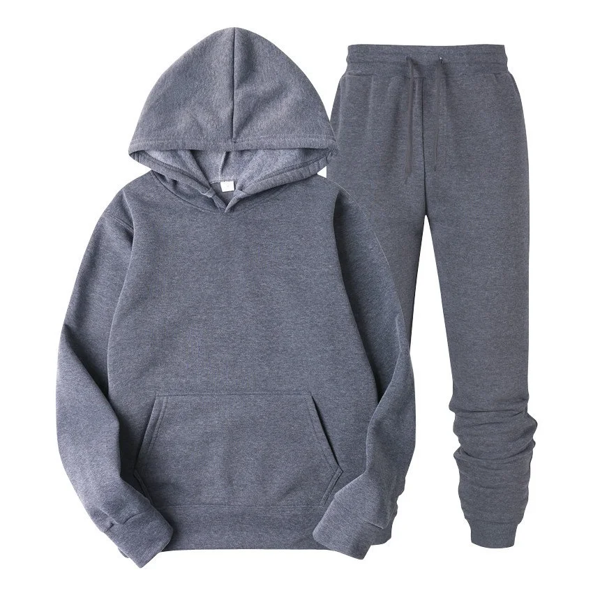 plain moletom com capuz and sweatpants set