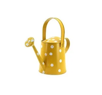 YELLOW HAND PANTING GARDEN WATER CAN HOME AND GARDEN DECORATIVE WATERING CAN OUTDOOR GARDEN PLANTER GALVANIZED FLOWER IRRIGATION
