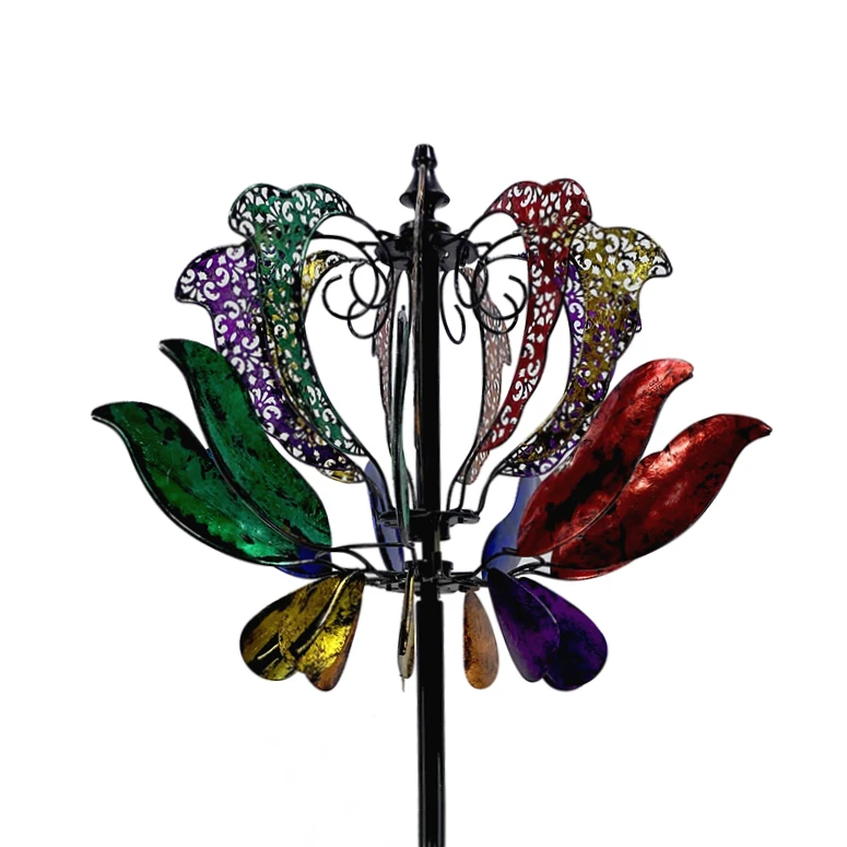  Colorful Blades Kinetic 3D Wind Spinner   Metal  Wind Catcher Spinner Customized Color