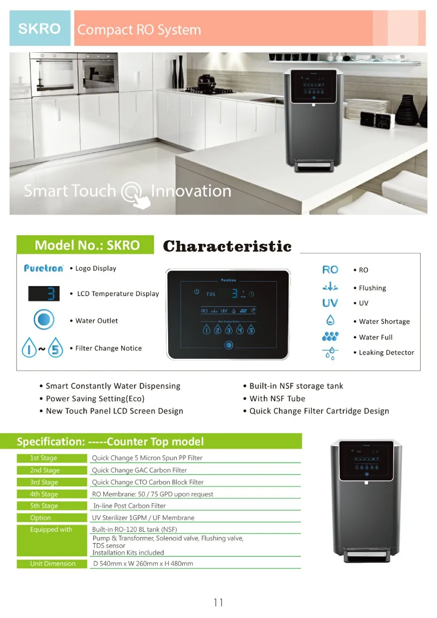Skro PURETRON SKRO Countertop RO System - Efficient Water Filtration
